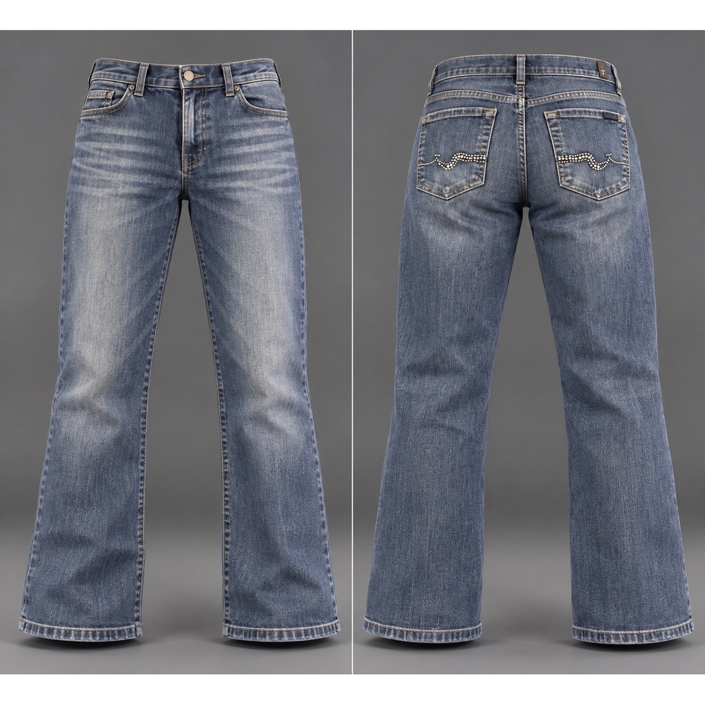 Seven For All Mankind jeans womens 29x28 Boot Dark Wash whiskering